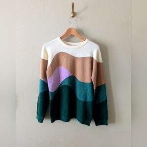 FatFace Young Crew Abstract Printed Multicolor Sweater